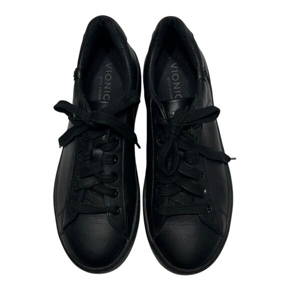 Vionic MABLE Pro Slip Resistant Leather Sneaker- Black Size 6.5 With Vio Grip - Picture 8 of 10